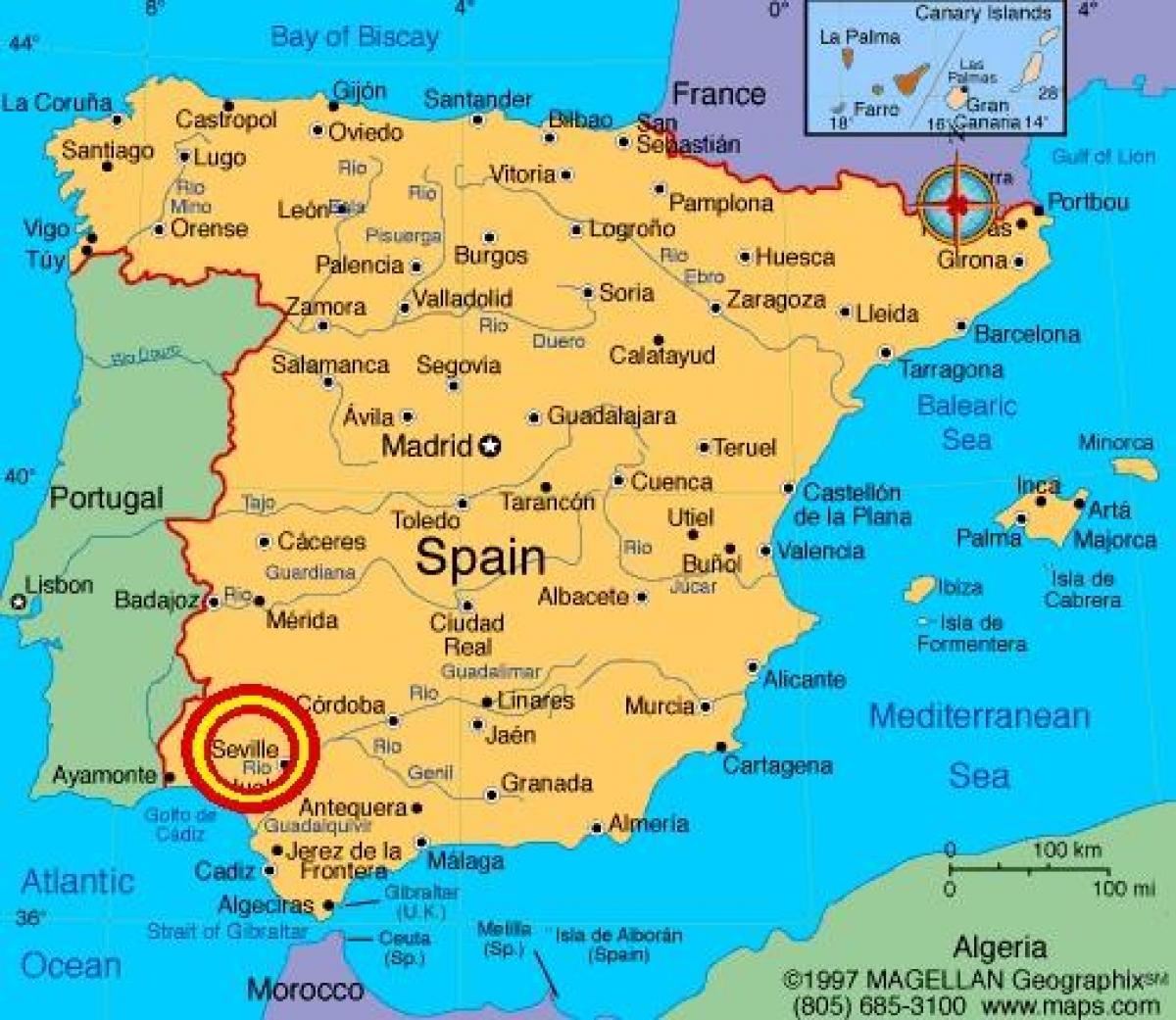 세비야 espana 지도