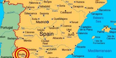세비야의 스페인 지도