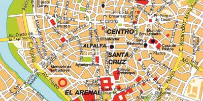 지도 세비야의 스페인 도시 센터